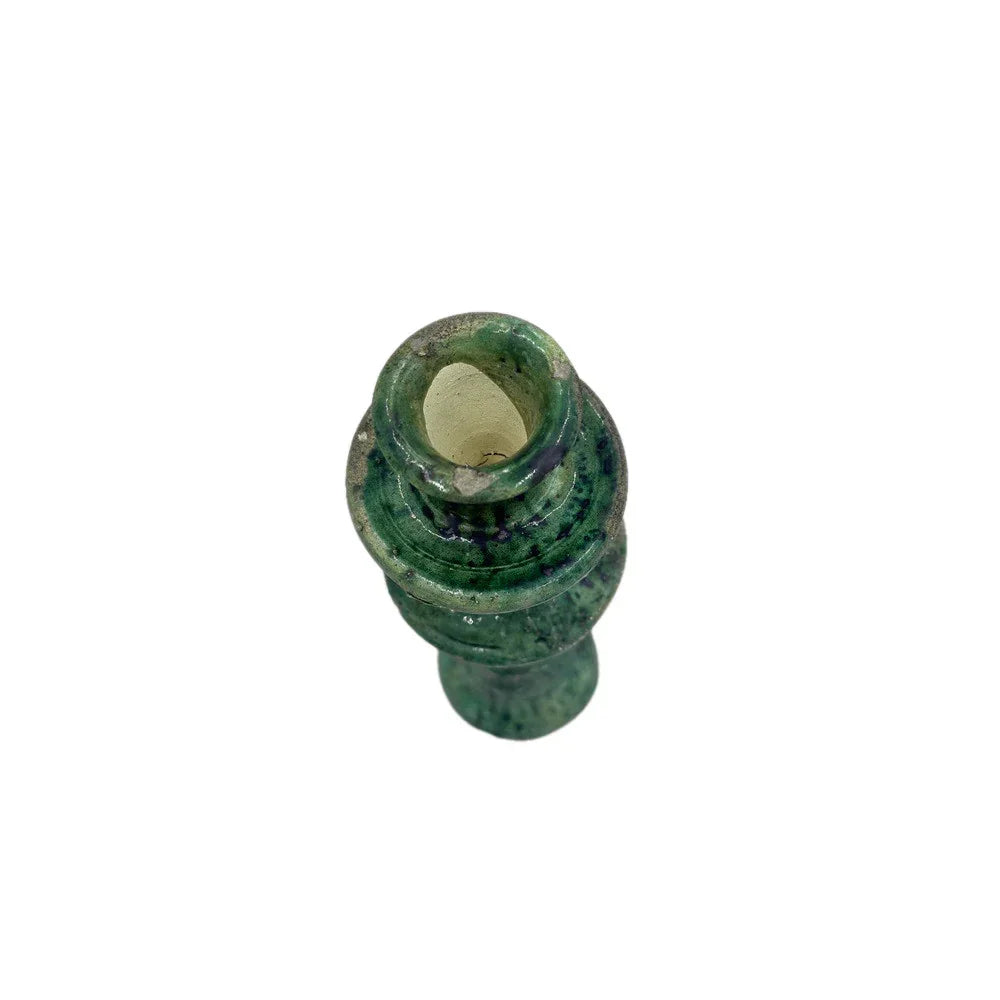 Moroccan Tamegroute Glazed Candlestick Holder - Berbere Imports