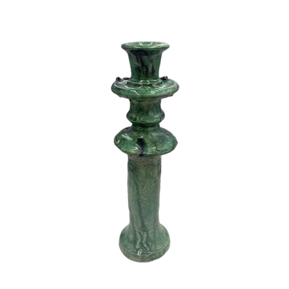 Moroccan Tamegroute Glazed Candlestick - Berbere Imports