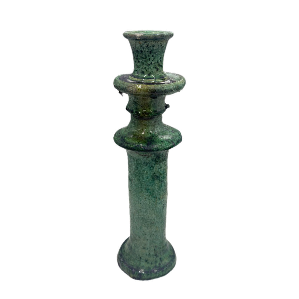 Moroccan Tamegroute Glazed Candlestick Holder - Berbere Imports