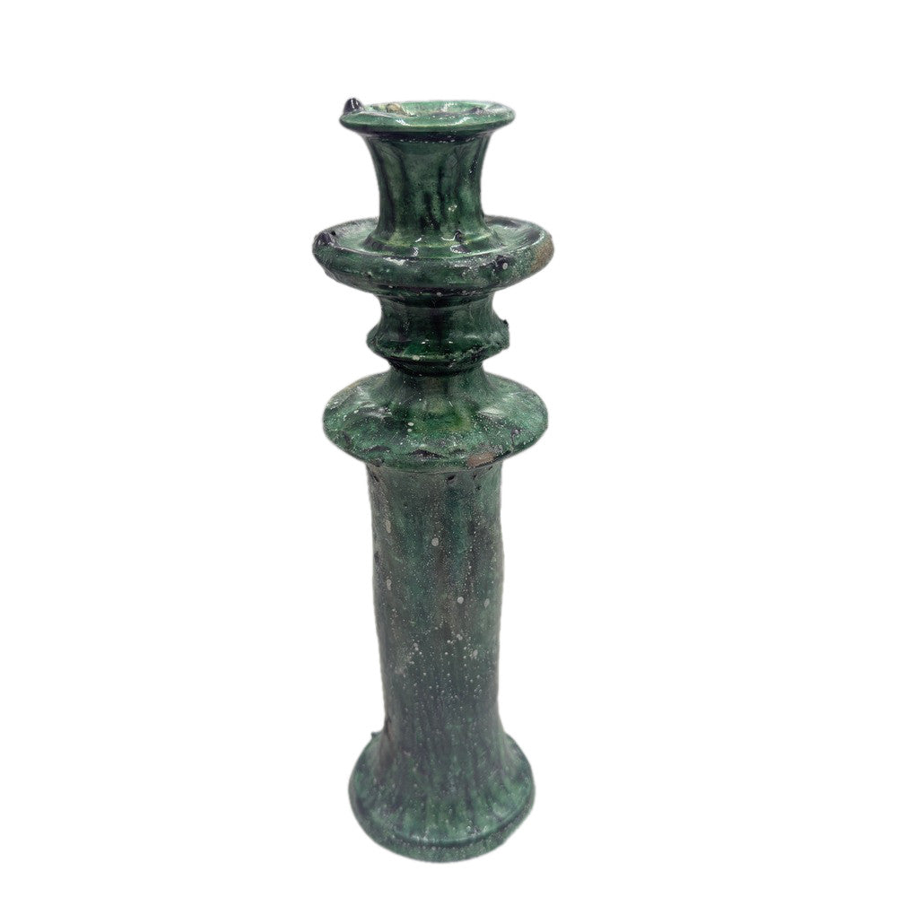 Moroccan Tamegroute Glazed Candlestick Holder - Berbere Imports