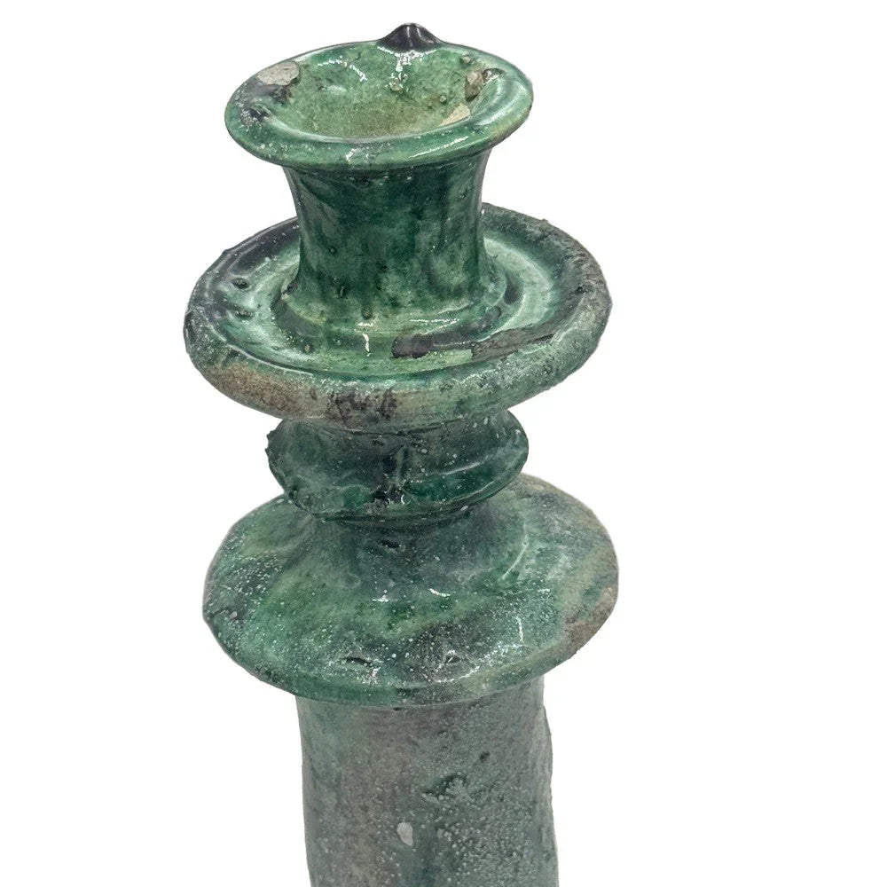 Moroccan Tamegroute Glazed Candlestick Holder - Berbere Imports