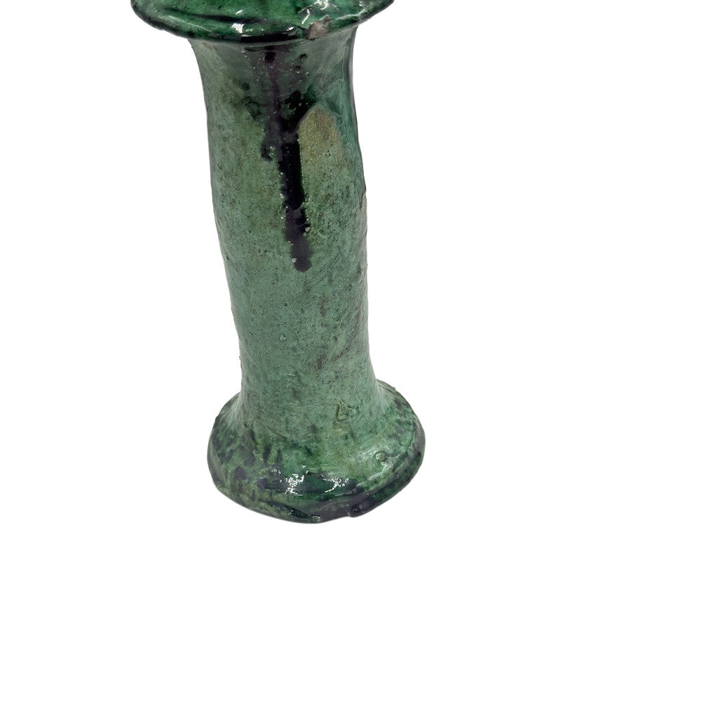 Moroccan Tamegroute Glazed Candlestick Holder - Berbere Imports