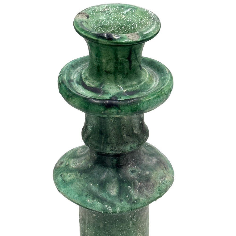Moroccan Tamegroute Glazed Candlestick Holder - Berbere Imports