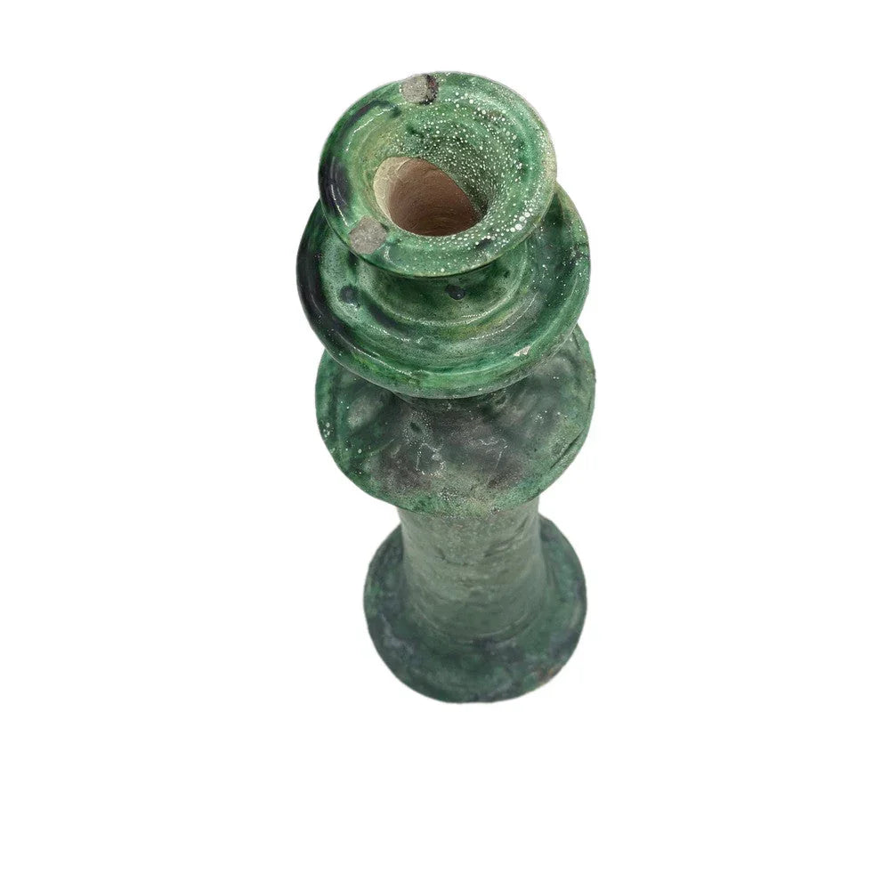 Moroccan Tamegroute Glazed Candlestick Holder - Berbere Imports