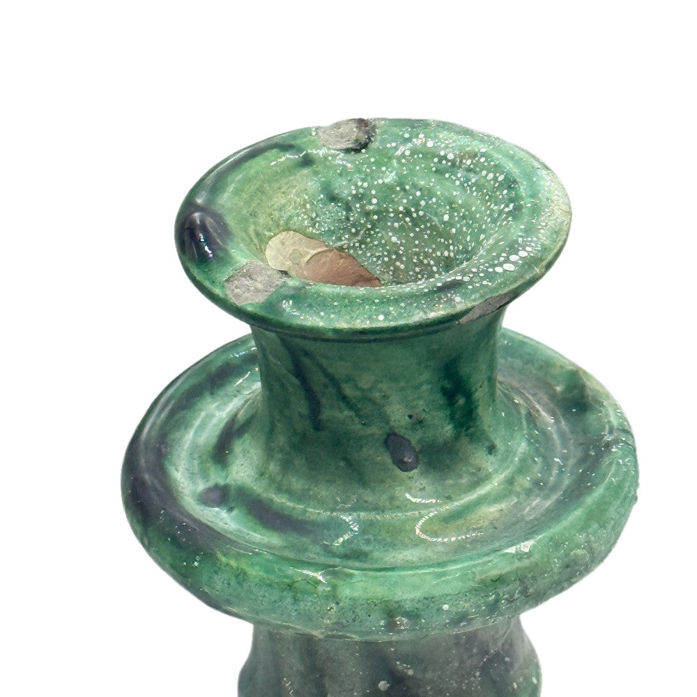 Moroccan Tamegroute Glazed Candlestick Holder - Berbere Imports