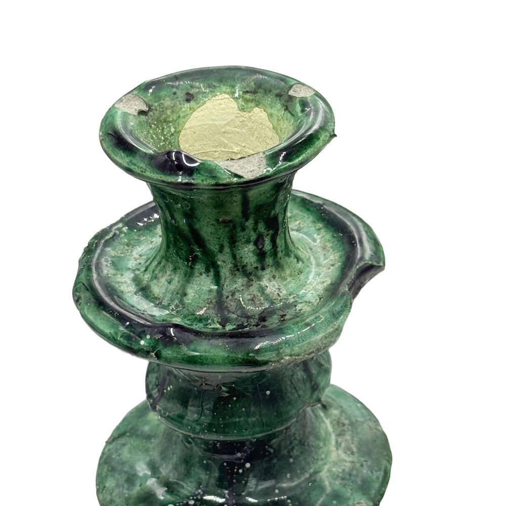 Moroccan Tamegroute Glazed Candlestick Holder - Berbere Imports