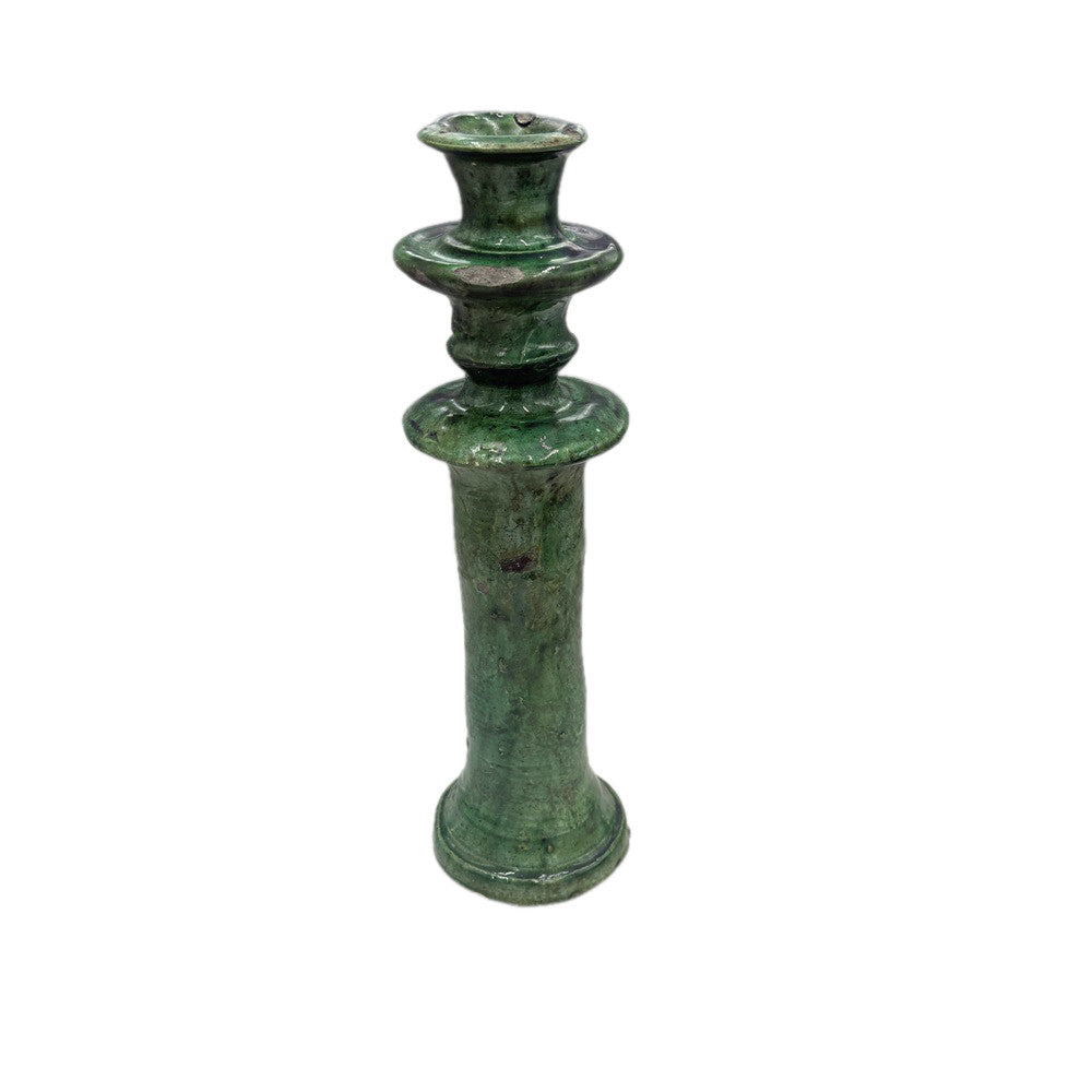 Moroccan Tamegroute Glazed Candlestick Holder - Berbere Imports