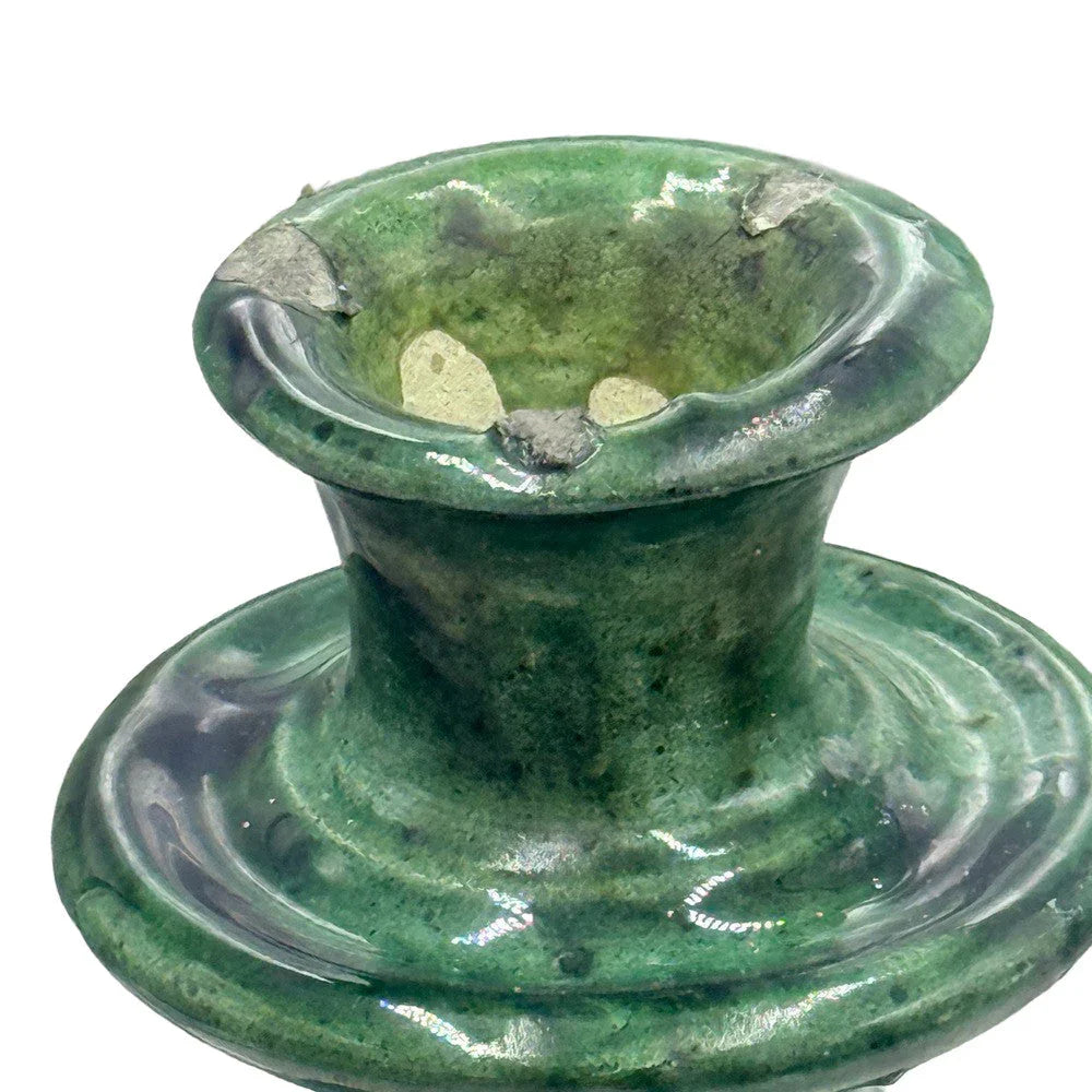 Moroccan Tamegroute Glazed Candlestick Holder - Berbere Imports