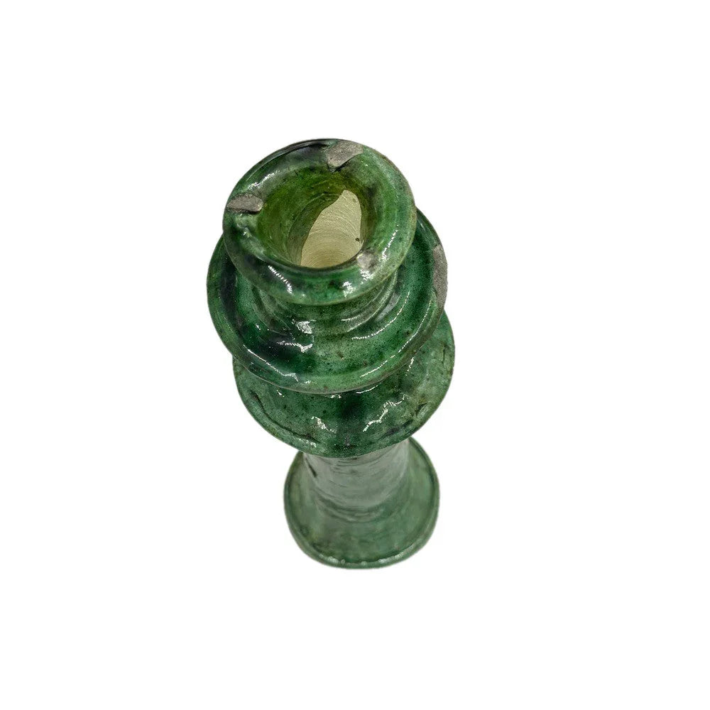 Moroccan Tamegroute Glazed Candlestick Holder - Berbere Imports