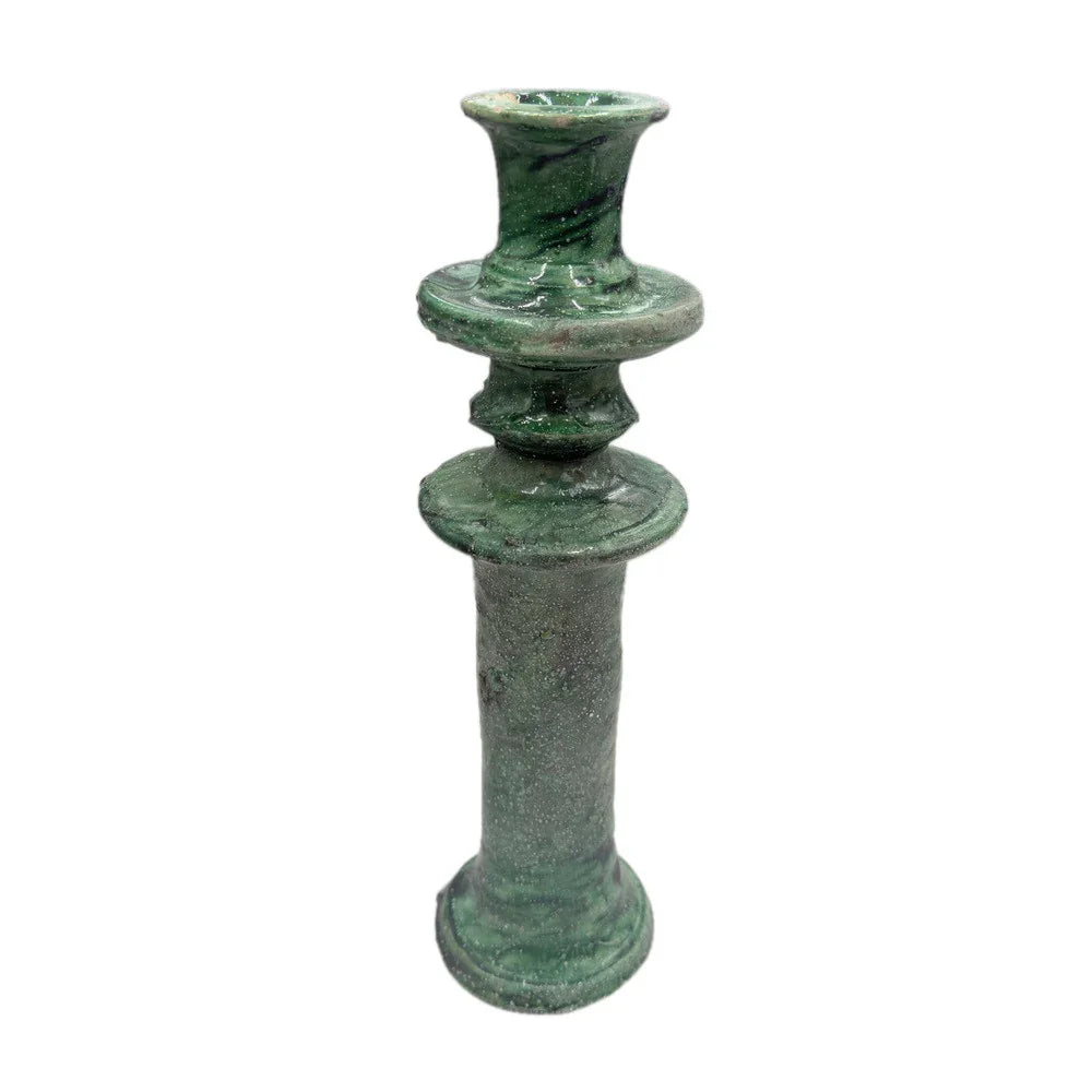 Moroccan Tamegroute Glazed Candlestick Holder - Berbere Imports
