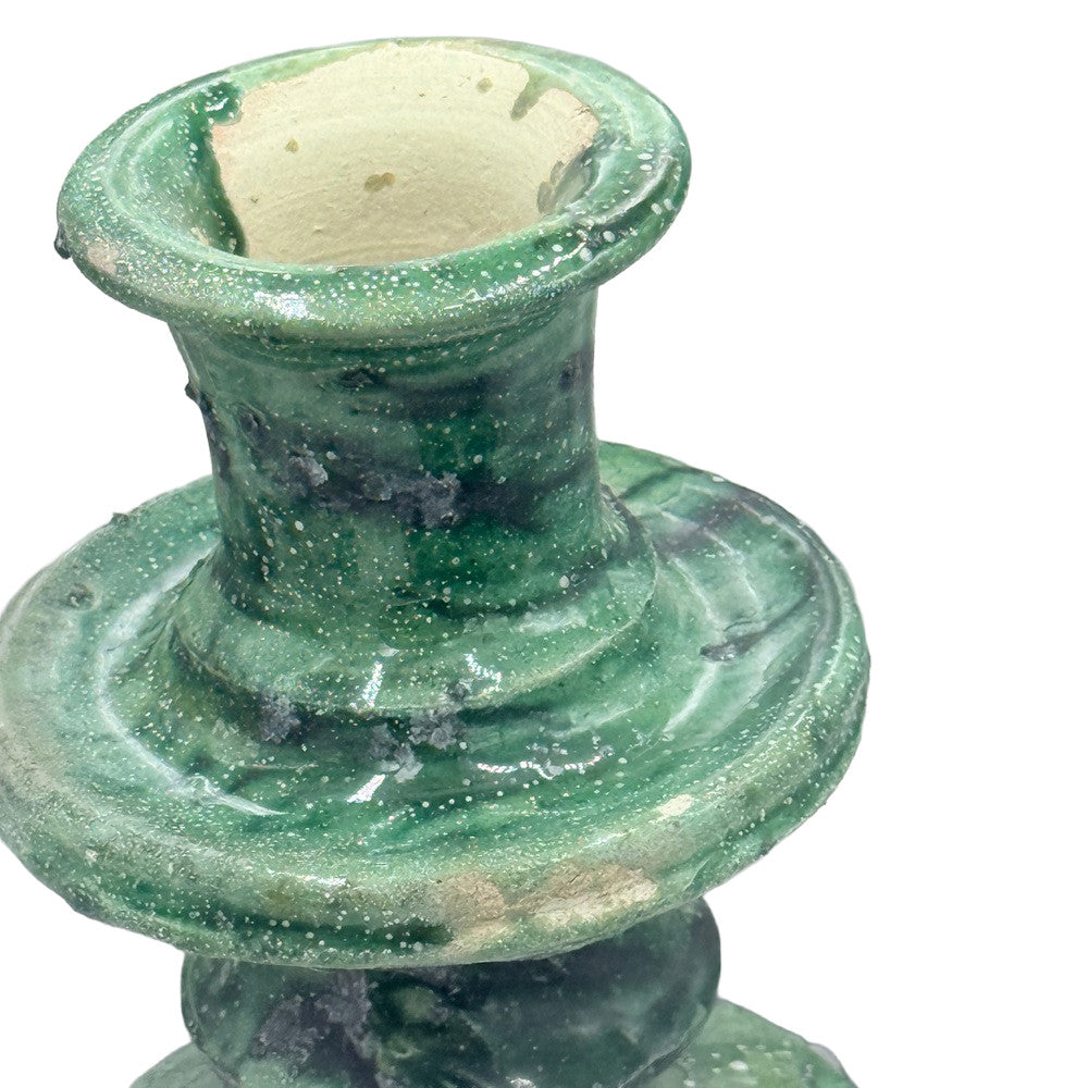 Moroccan Tamegroute Glazed Candlestick Holder - Berbere Imports