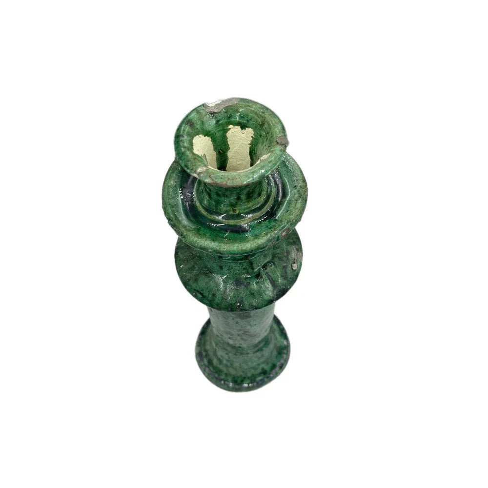Moroccan Tamegroute Glazed Candlestick Holder - Berbere Imports
