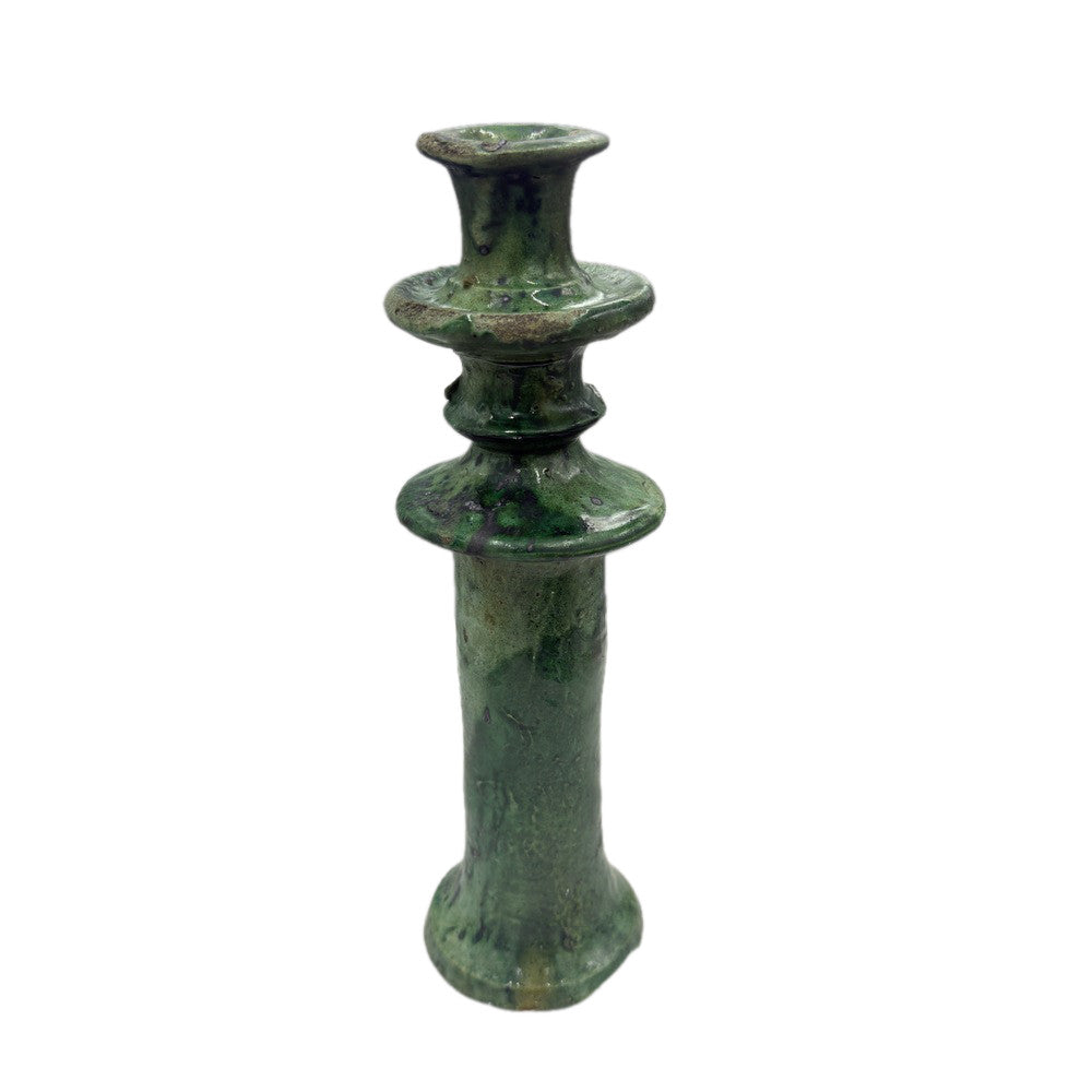 Moroccan Tamegroute Glazed Candlestick Holder - Berbere Imports