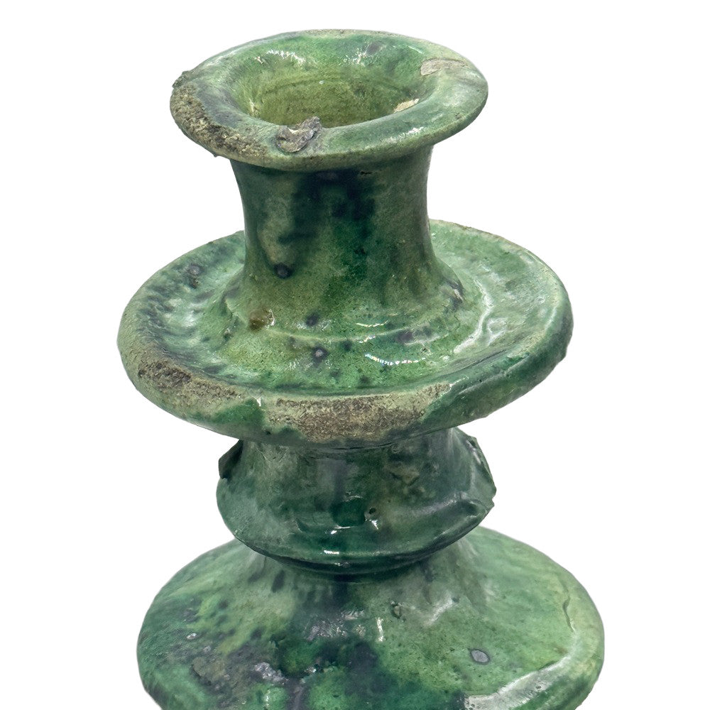 Moroccan Tamegroute Glazed Candlestick Holder - Berbere Imports