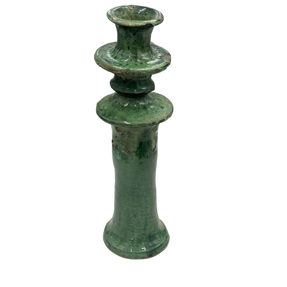 Moroccan Tamegroute Glazed Candlestick Holder - Berbere Imports