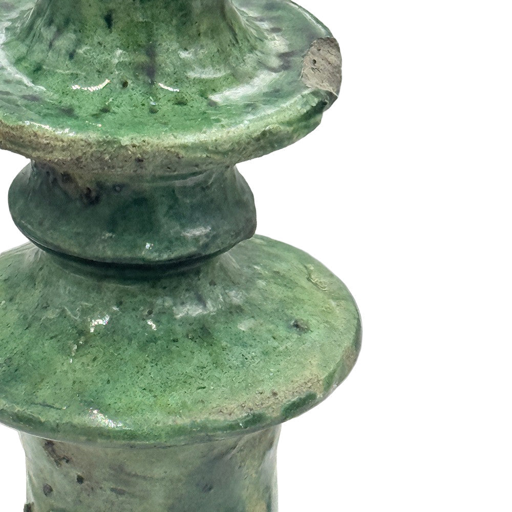 Moroccan Tamegroute Glazed Candlestick Holder - Berbere Imports