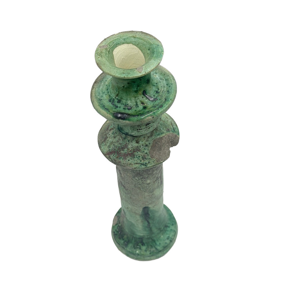 Moroccan Tamegroute Glazed Candlestick Holder - Berbere Imports