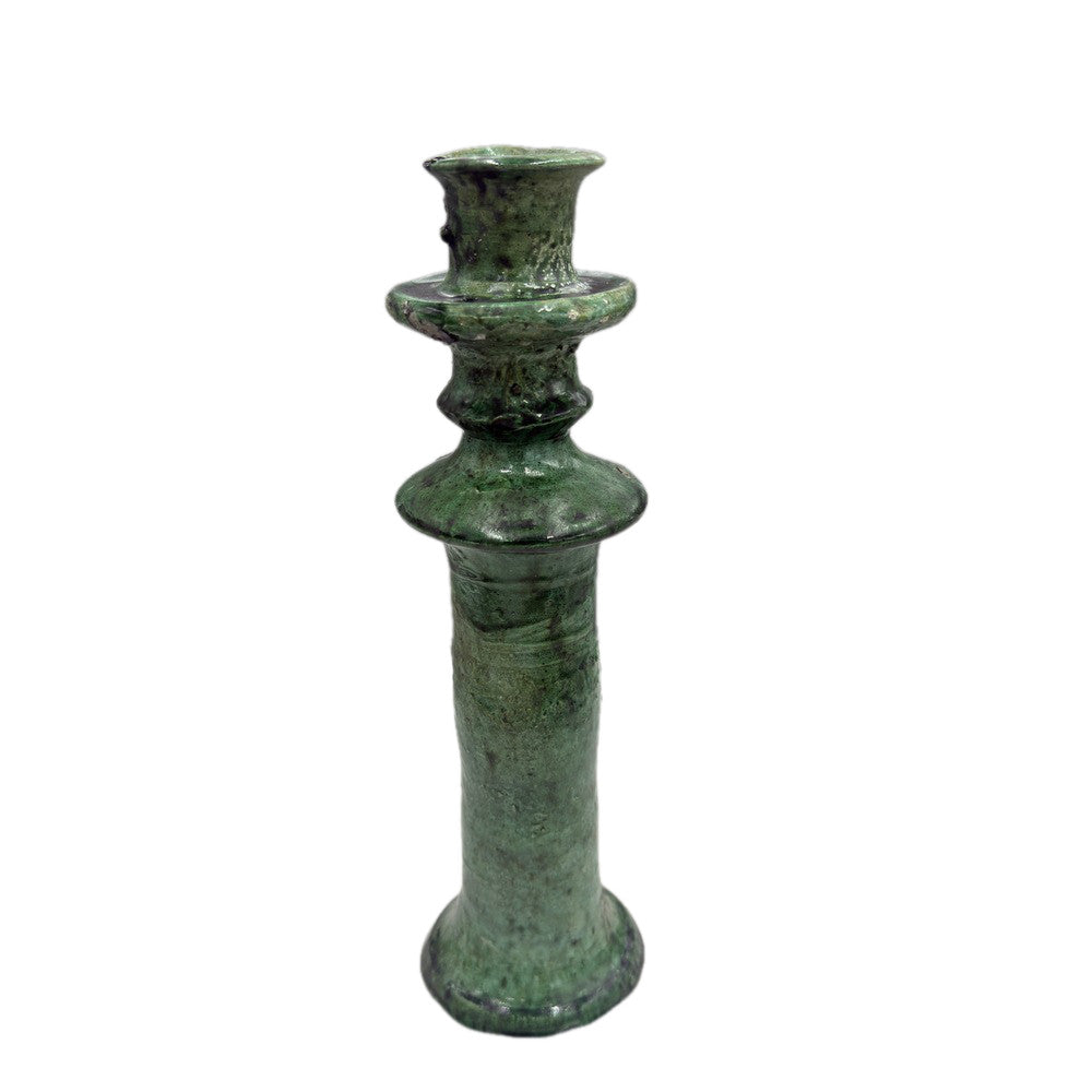 Moroccan Tamegroute Glazed Candlestick - Berbere Imports