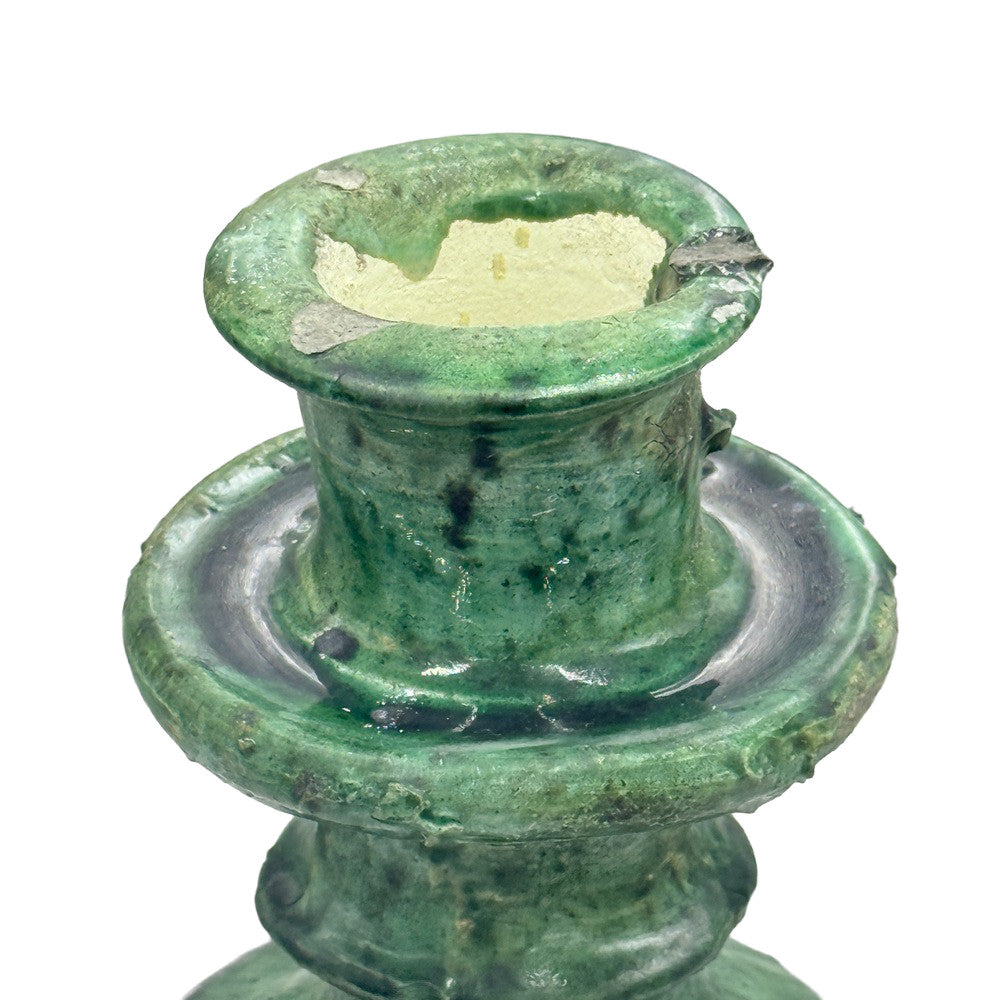 Moroccan Tamegroute Glazed Candlestick Holder - Berbere Imports