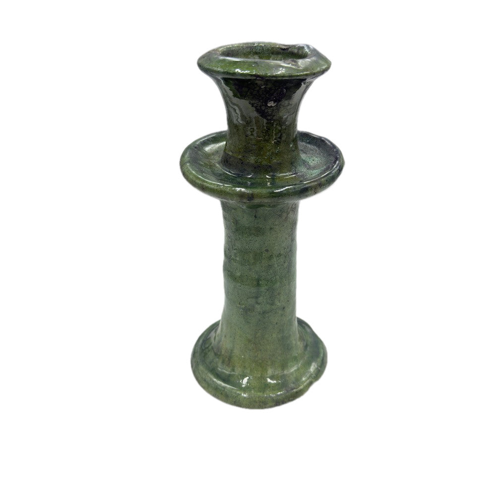 Moroccan Tamegroute Glazed Candlestick - Berbere Imports