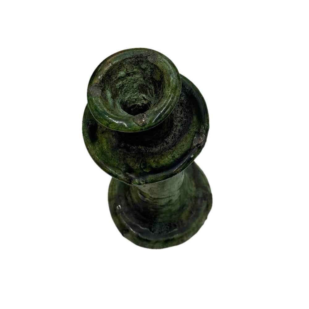 Moroccan Tamegroute Glazed Candlestick Holder - Berbere Imports