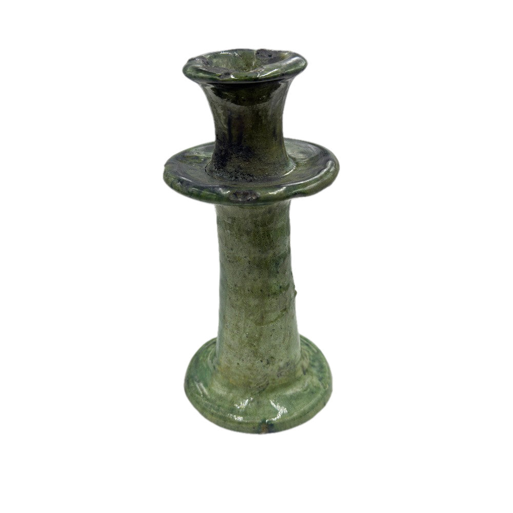 Moroccan Tamegroute Glazed Candlestick - Berbere Imports