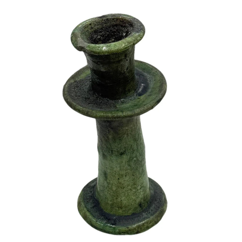 Moroccan Tamegroute Glazed Candlestick Holder - Berbere Imports