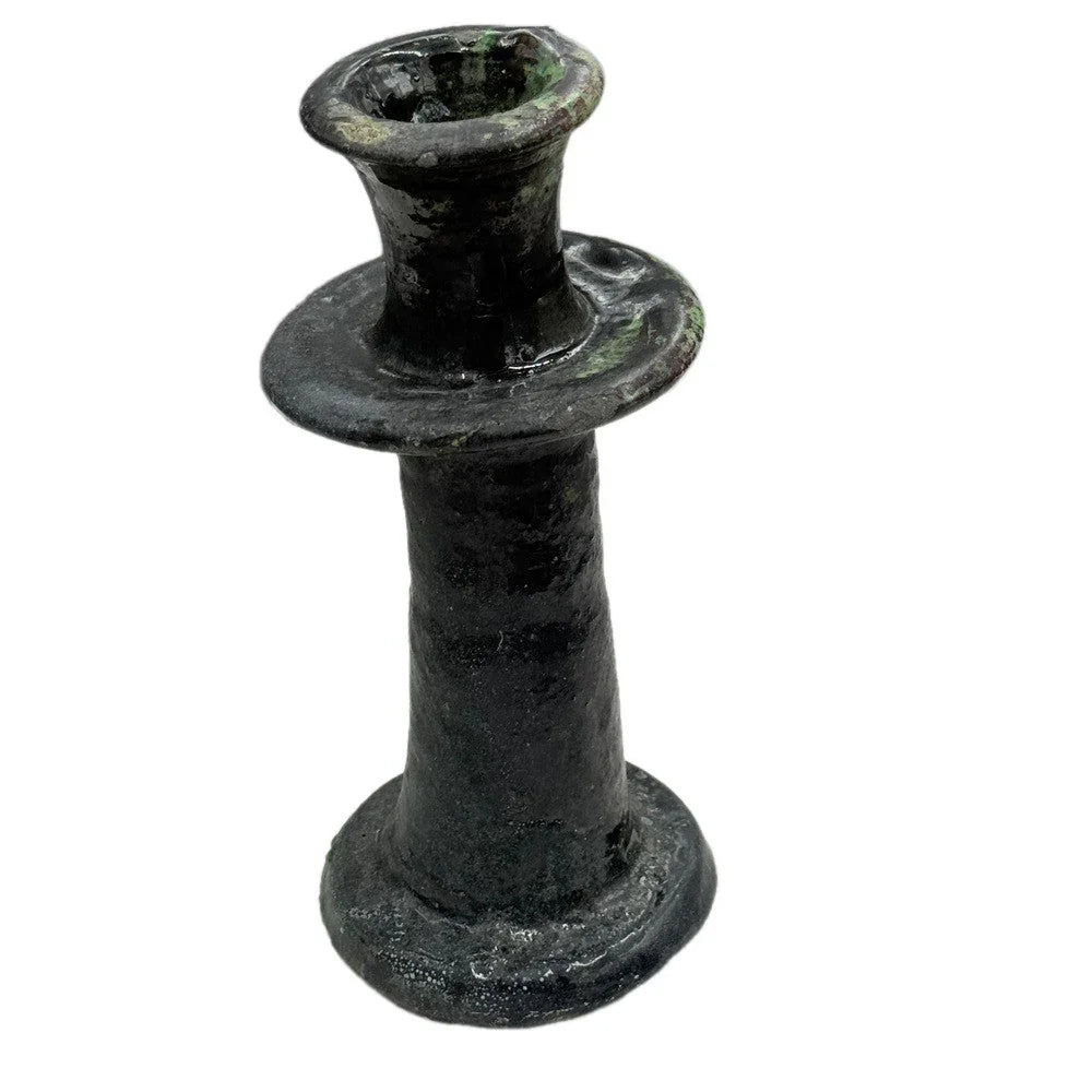 Moroccan Tamegroute Glazed Candlestick Holder - Berbere Imports