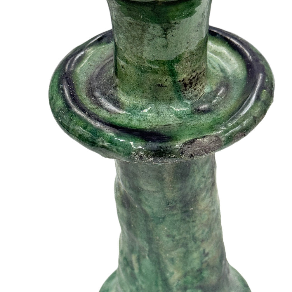 Moroccan Tamegroute Glazed Candlestick Holder - Berbere Imports