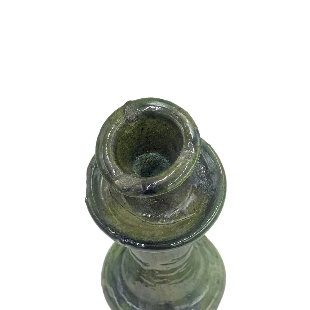 Moroccan Tamegroute Glazed Candlestick Holder - Berbere Imports
