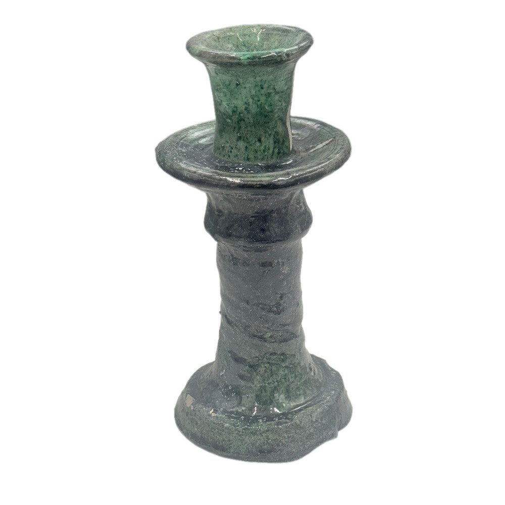 Moroccan Tamegroute Glazed Candlestick Holder - Berbere Imports