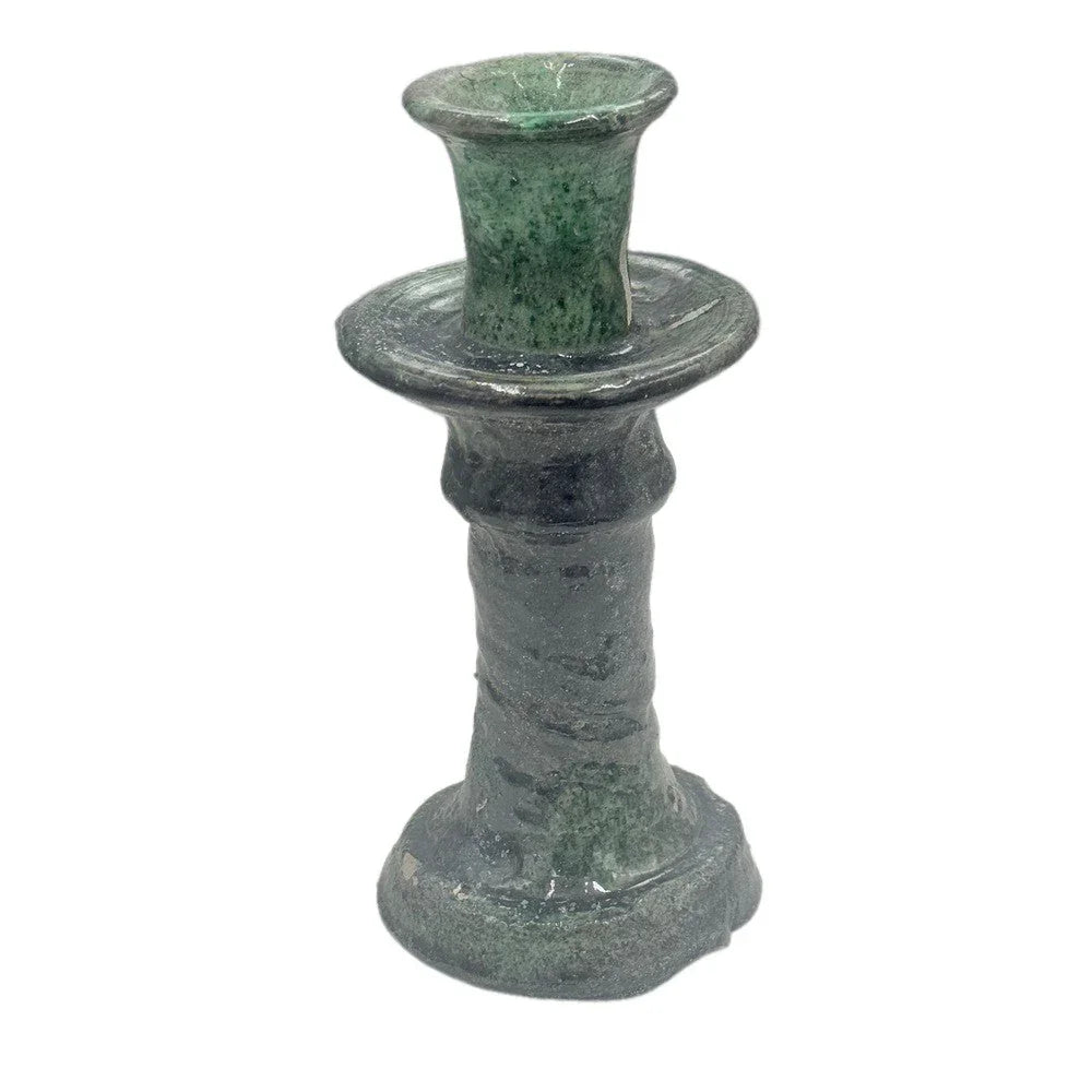 Moroccan Tamegroute Glazed Candlestick Holder - Berbere Imports