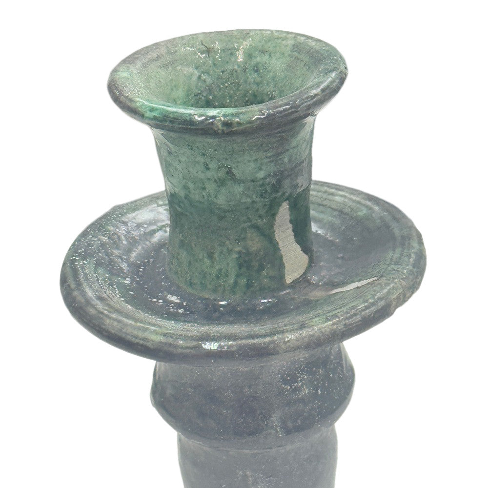 Moroccan Tamegroute Glazed Candlestick Holder - Berbere Imports