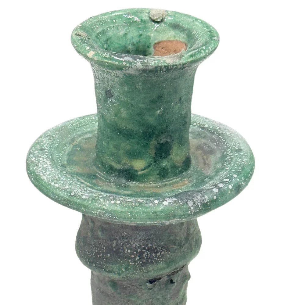 Moroccan Tamegroute Glazed Candlestick Holder - Berbere Imports