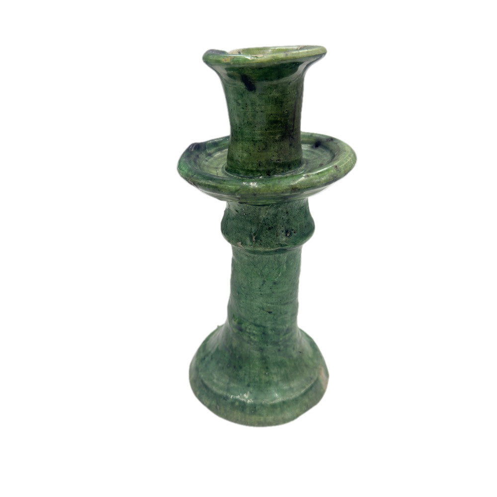 Moroccan Tamegroute Glazed Candlestick - Berbere Imports