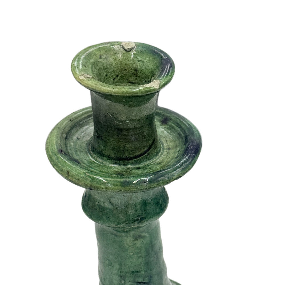 Moroccan Tamegroute Glazed Candlestick Holder - Berbere Imports