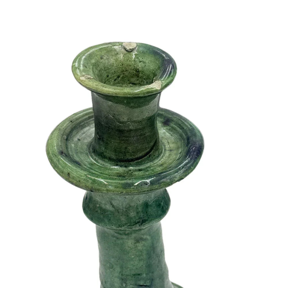 Moroccan Tamegroute Glazed Candlestick Holder - Berbere Imports