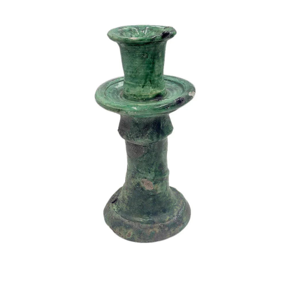 Moroccan Tamegroute Glazed Candlestick Holder - Berbere Imports