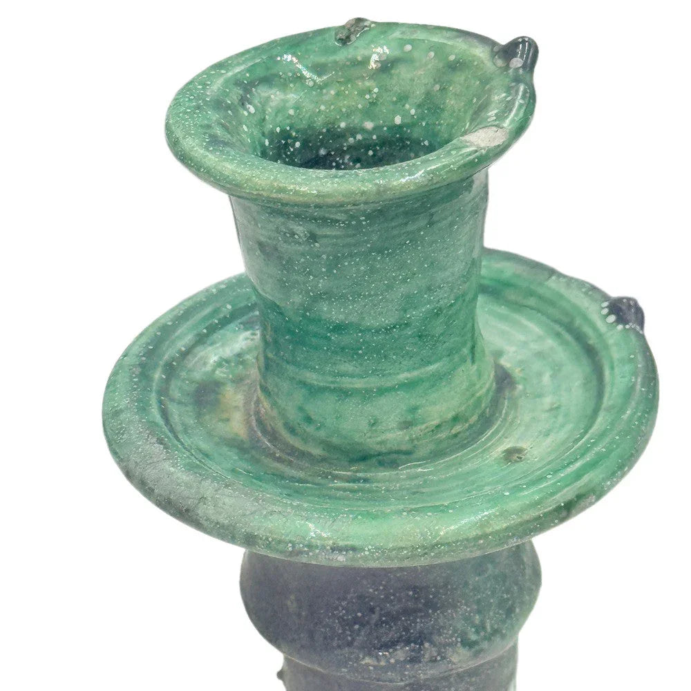 Moroccan Tamegroute Glazed Candlestick Holder - Berbere Imports