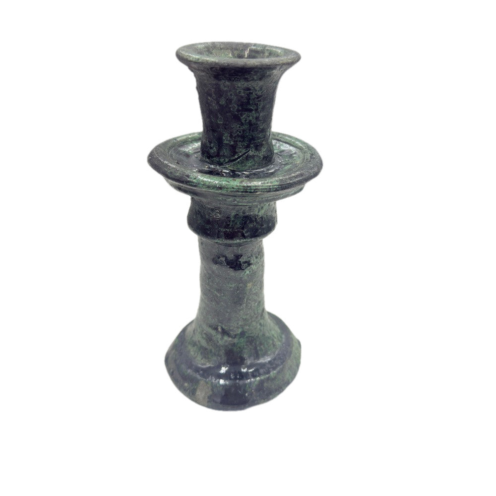 Moroccan Tamegroute Glazed Candlestick - Berbere Imports