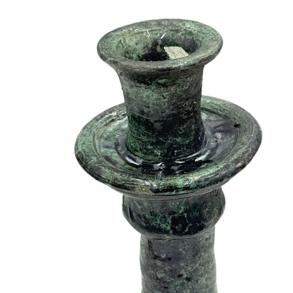 Moroccan Tamegroute Glazed Candlestick Holder - Berbere Imports