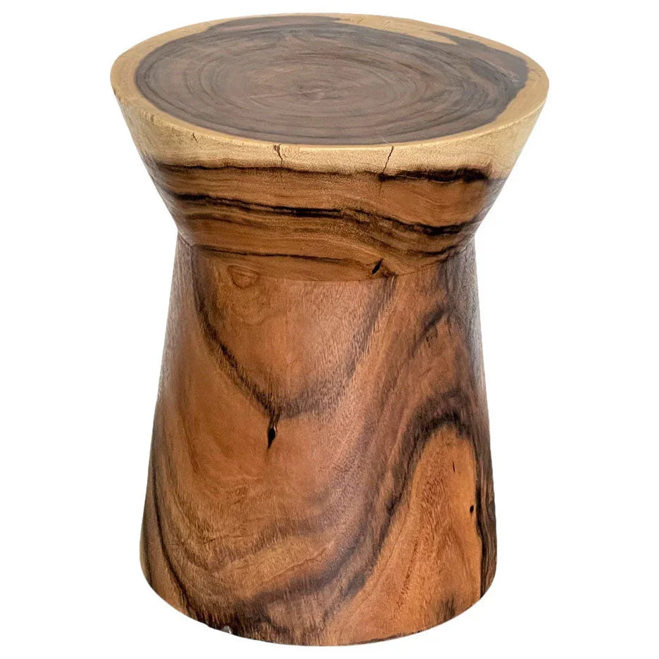 Teak Pinched Middle Stool - Berbere Imports