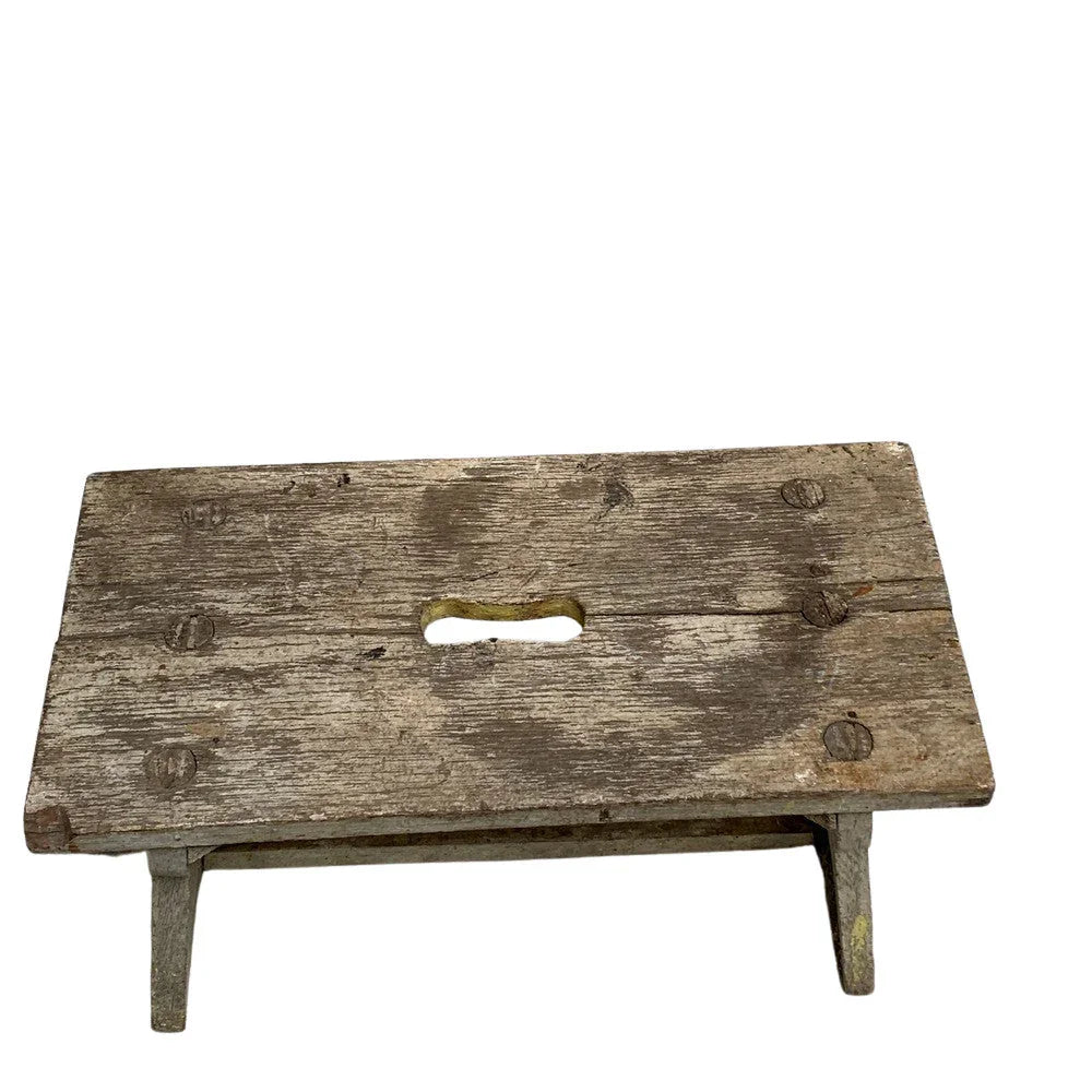 Antique Farmhouse Wooden Step Stool - Berbere Imports