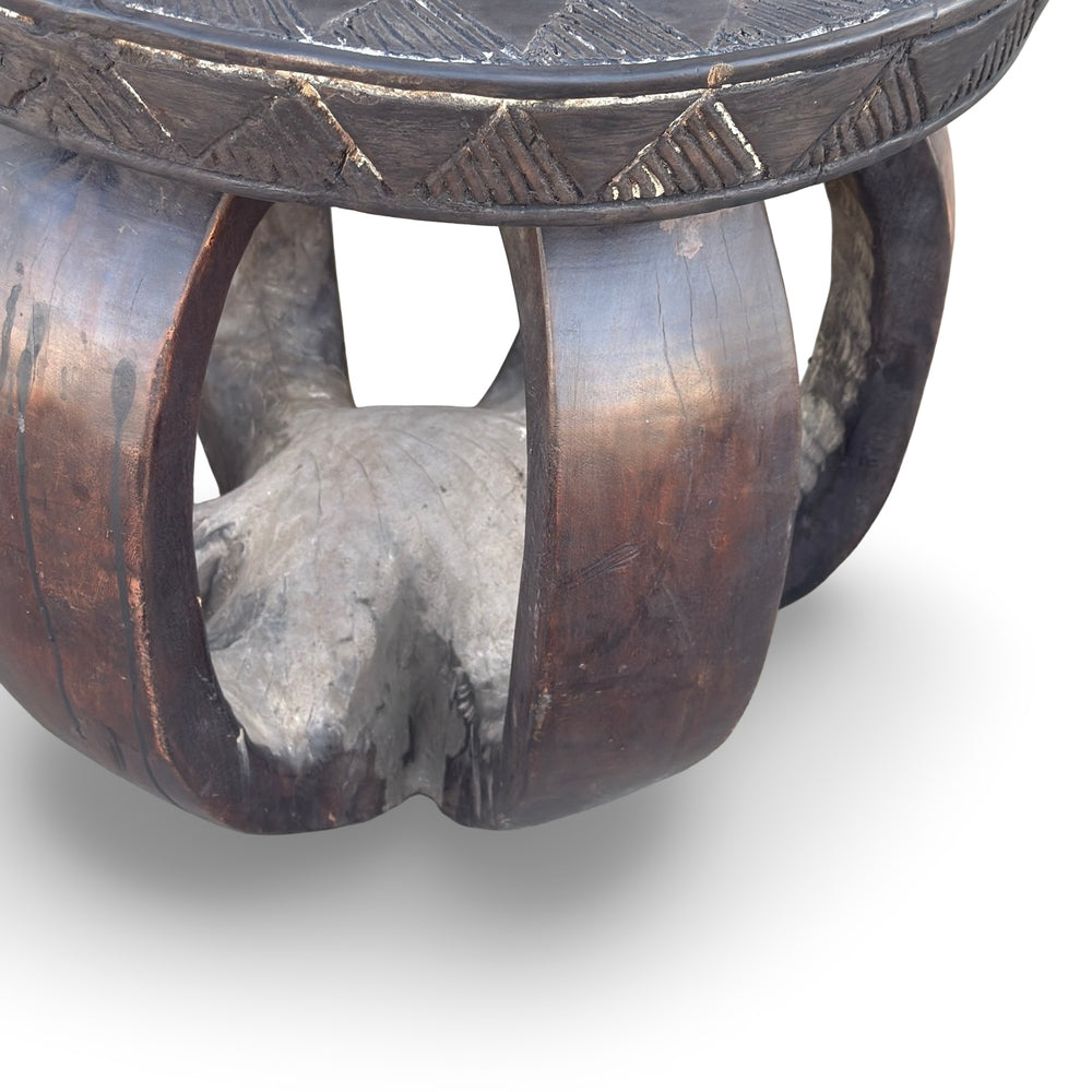 Vintage African Carved Wooden Stool - Berbere Imports