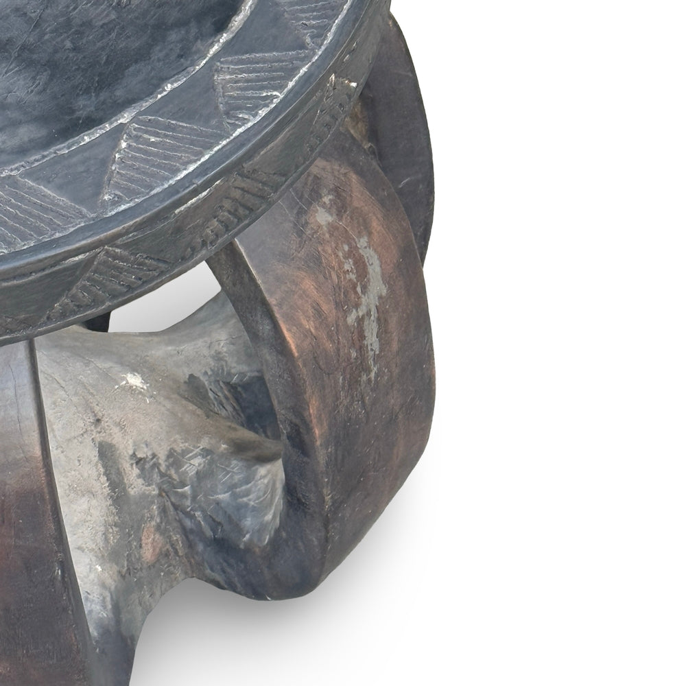 Vintage African Carved Wooden Stool - Berbere Imports