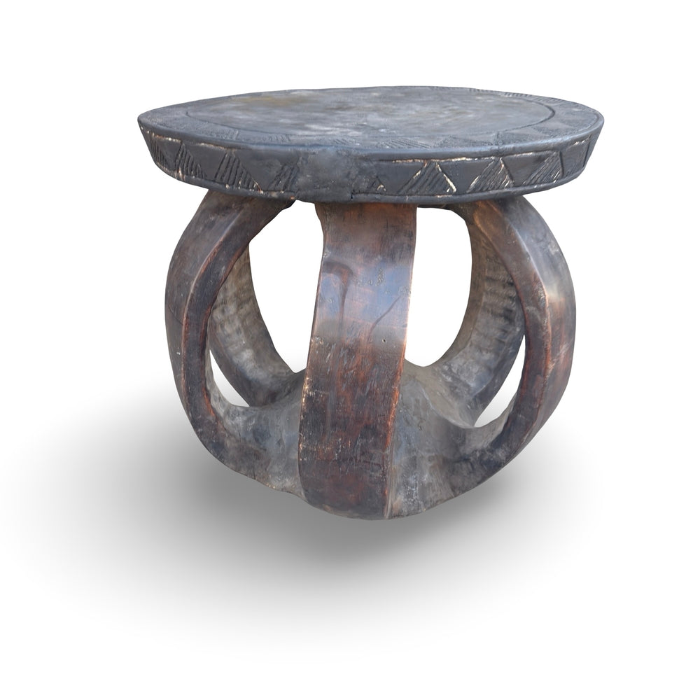 Vintage African Carved Wooden Stool - Berbere Imports