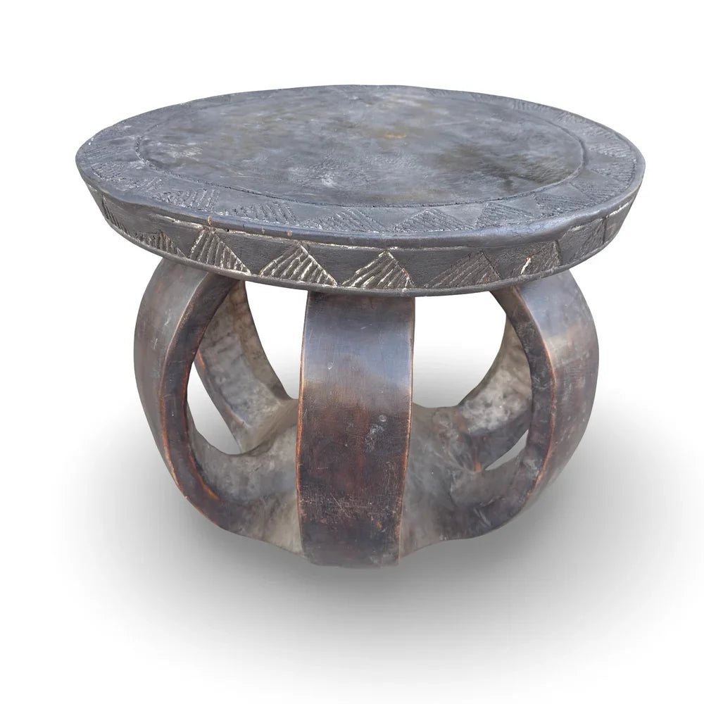 Vintage African Carved Wooden Stool - Berbere Imports