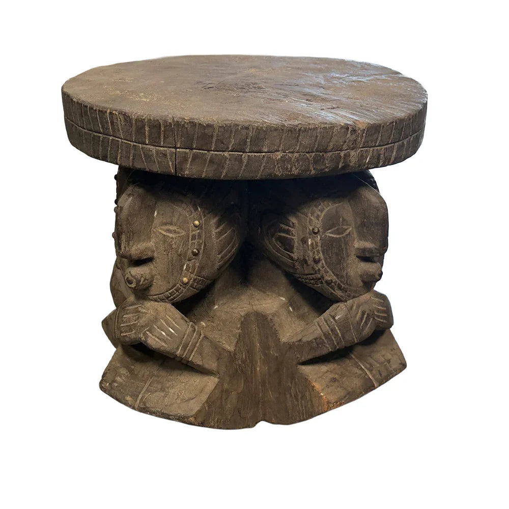 Vintage African Wooden Stool - Berbere Imports