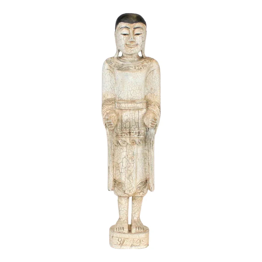 Vintage Chinese Wooden Standing Monk - Berbere Imports