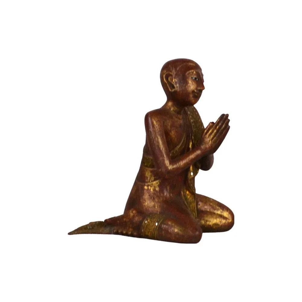 Vintage Thai Wooden Buddha In Wood - Berbere Imports